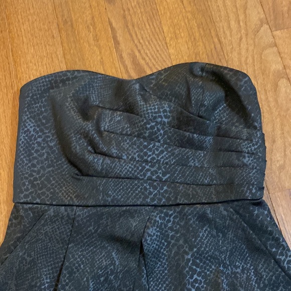 Black print mini strapless dress - Picture 2 of 4